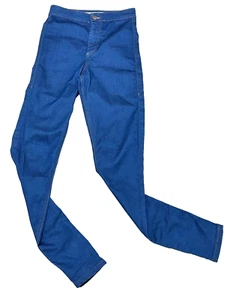 Topshop Moto Joni Women's Light Blue Denim Jeans Super High Waist Skinny Size 24 - Picture 1 of 8