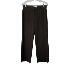 DressBarn Womens Brown Regular Fit Flat Front Straight Leg Dress Pants Size 6P - Picture 1 of 10