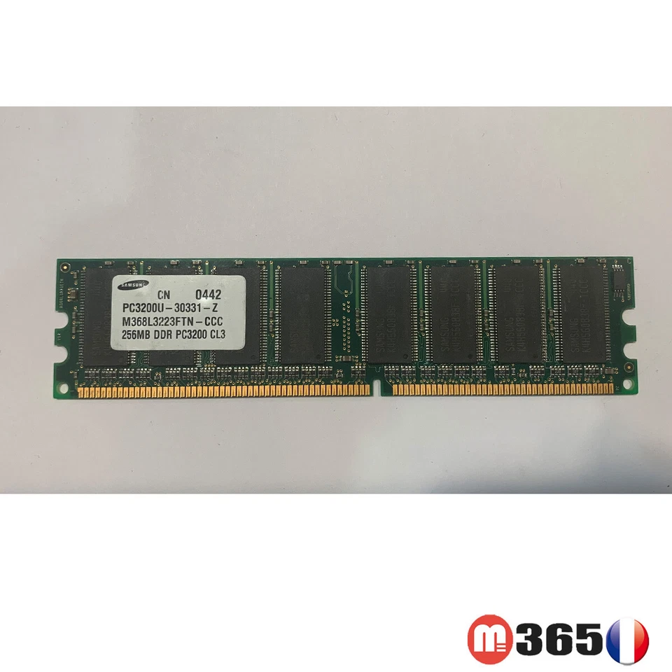 samsung barrette de Mémoire vive SDRAM ddr ram DDR1 256Mb pc3200 RAM 256 Mb - Photo 1/1
