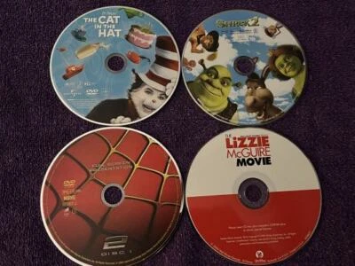 4 DVD LOT - Spiderman 2 / Shrek 2 / The Cat in the Hat / Lizzie McGuire Movie - Image 1 of 3