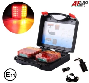 WIRELESS MAGNETIC LED TRAILER LIGHTS agricultural tractor farm digger truck boat - Picture 1 of 12