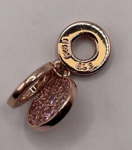Sterling Silver PANDORA Rose Gold Sparkling Charm Pendant (3.40g) - Picture 1 of 5