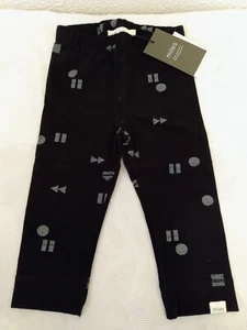 Miles Baby Black Gray Print Pull Up Jeggings Jogger Girl's Pants Size 12 Mo. NWT - Picture 1 of 5