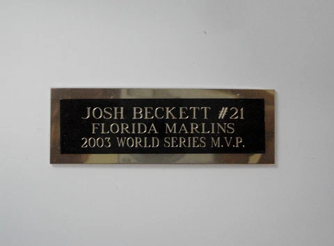 Josh Beckett Florida Marlins Nameplate For A Baseball Card Plaque 1" X 3" Cover
