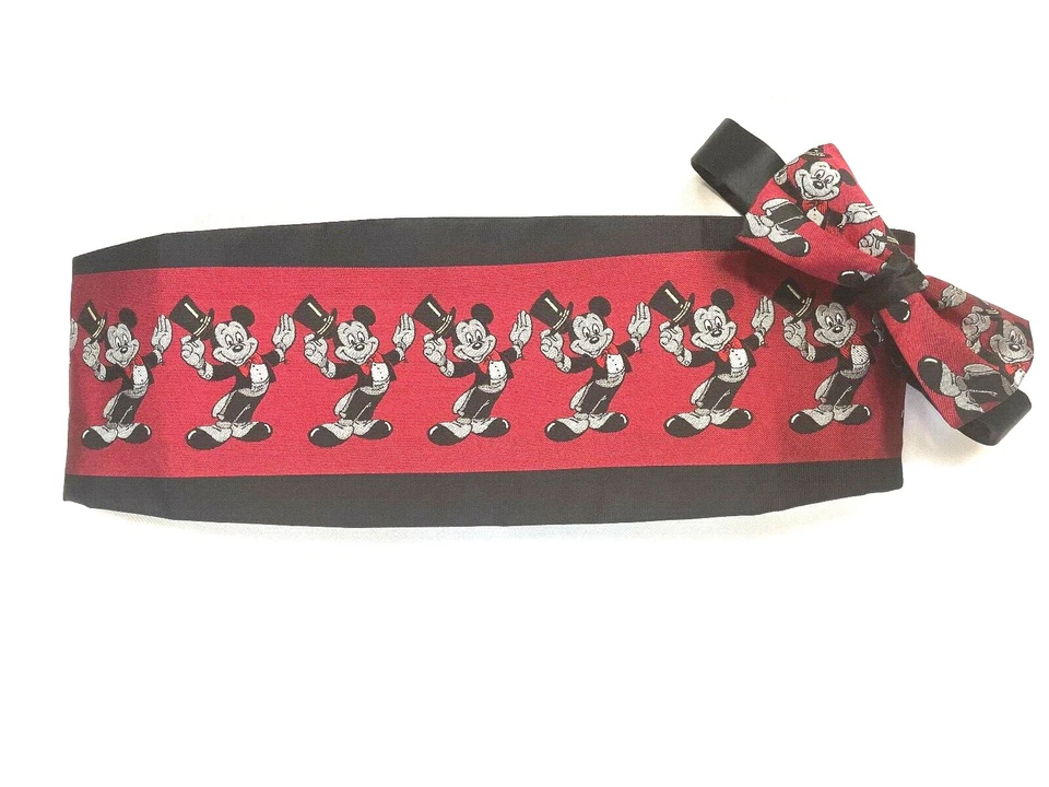 Juego de pajarita y pajarita de seda sombrero de copa Mickey edición LTD Foto 1 de 1