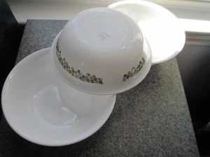 Corning Corelle Spring Blossom Green 3 Vtg Bowls Soup Cereal 6 1/4” Discontinued - Picture 1 of 5