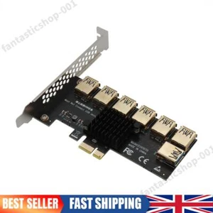 PCI-E 1x 1 to 7 Riser Card Adapter PCI-Express USB 3.0 Converter for BTC Mining - Afbeelding 1 van 12