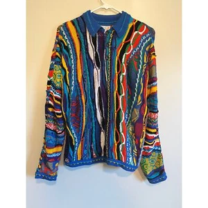 Suéter Vintage Años 80 Coogi Australia Arco Iris Texturizado Cosby Biggie Cuello M - Imagen 1 de 6