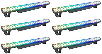 (6) Tiras de luz lineal de lavado/estroboscópico/ciego de batería híbrida Rockville Pixel Foto 1 de 4