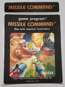 Ersatz Atari 2600 Raketenbefehlsetikett - maschinell geschnitten nur schälen und kleben - Bild 1 von 3