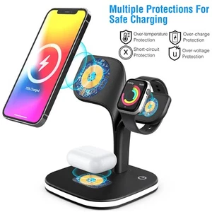 4 In1 Wireless Charger Charging Station For Apple Watch Air Pods iPhone 14 13 12 - Picture 1 of 12