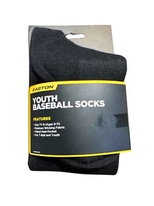 Easton Jungen schwarze Baseballsocken Größe Jugend Large - Bild 1 von 2