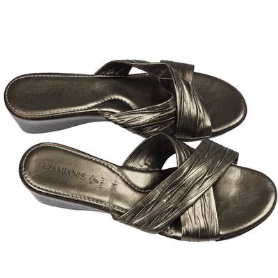 Zapatos Damiani para mujer talla 9M sandalias de cuña deslizables hechas en Italia cómodas Foto 1 de 4