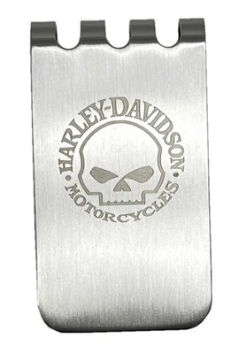 Harley-Davidson Men's Willie G Skull Money Clip - Brushed Nickel Finish - Image 1 of 2