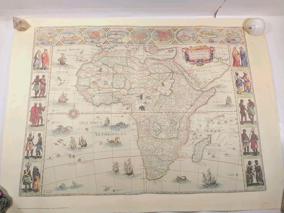 Vintage Copy G. Blaeu Grooten Atlas Old World Map Africa 1648-1665  NY Library - Image 1 of 4