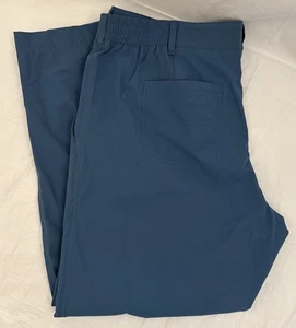 Kirkland Ladies Travel Pants Size 12 Hiking Outdoors Crop Stretch Nylon Blue - Picture 1 of 9