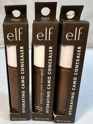 3 NEW E.L.F. Hydrating Camo Full Coverage Satin Concealer 84844 "Rich Ebony" - Image 1 of 4