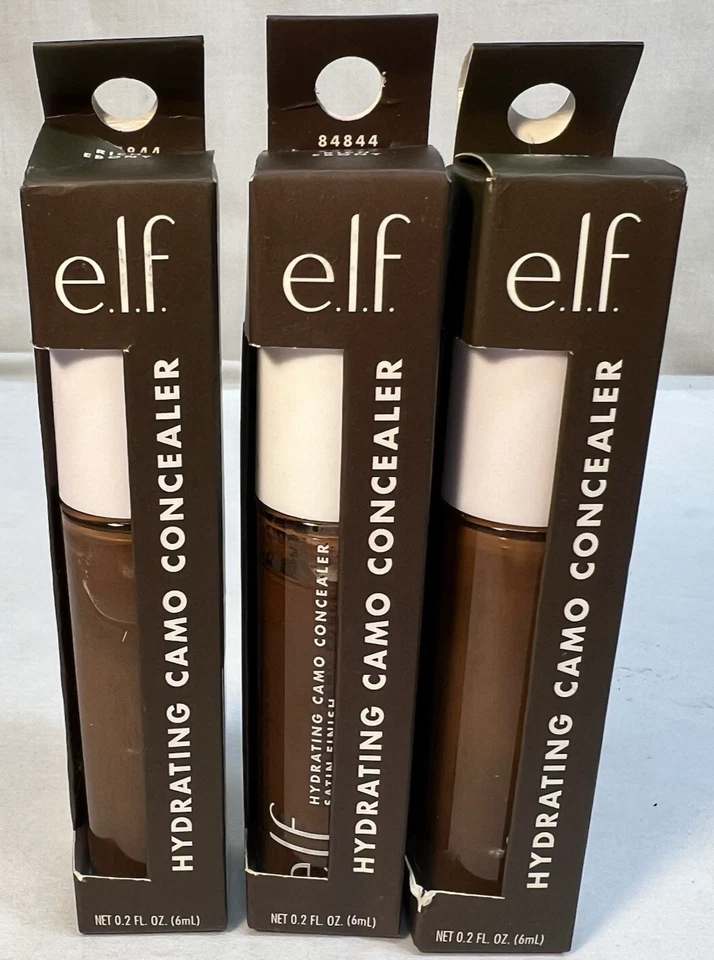 3 NEW E.L.F. Hydrating Camo Full Coverage Satin Concealer 84844 "Rich Ebony" - Image 1 of 4