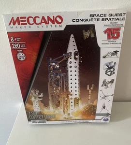 MECCANO Maker System SPACE QUEST ROCKET SHIP 260pcs Makes 15 Metal Models - Picture 1 of 8