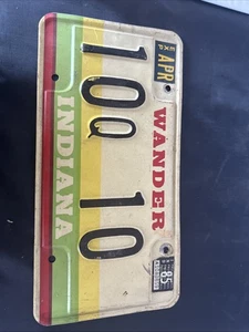 Wander Indiana 1985 Nummernschild.  10Q 10. Tolle Nummer - Bild 1 von 3