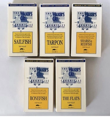Set of (5) 1992 Walker's Cay Chronicles VHS Fishing Tapes - Flip Pallot - Image 1 of 4