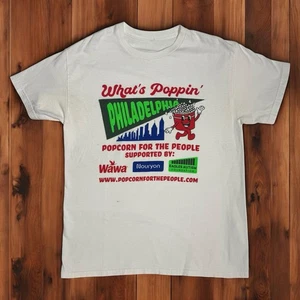Y2K Philadelphia What's Poppin' T-Shirt Wawa Popcorn Graphic Vintage Style Tee - Picture 1 of 4