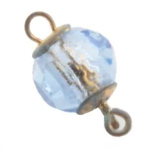 Collana vintage ceca 1 filo blu crepitio vetro perline chiusura chiusura - Foto 1 di 3