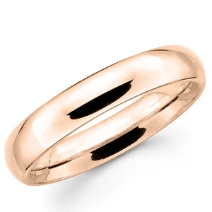 10K Solid Rose Pink Gold 4mm Comfort Fit Men's and Women's Wedding Band Ring - Picture 1 of 3