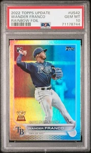 ๐๐จ 2022 TOPPS UPDATE #US42 WANDER FRANCO RAINBOW FOIL RC PSA 10 ๐ ROY ๐งจ๐ฆ - Picture 1 of 6