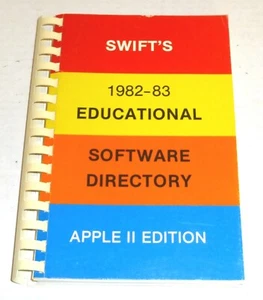 VTG Swift's 82-83 Educational Software Directory Apple II Edition Spiral Bound - Afbeelding 1 van 9