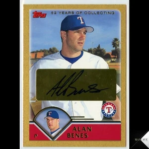 2003 Topps Traded & Rookies Gold /2003 Alan Benes Auto Signed IP #T31 Rangers - Picture 1 of 2