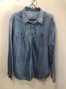 Camisa de mezclilla para hombre Gap 1969 L/S envejecida con botones talla XL - Imagen 1 de 10