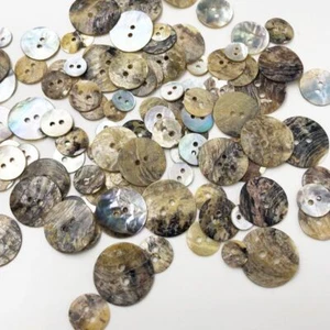 2 Holes Natural Shell Button Flatback Round Clothing Decor Craft Accessory 50Pcs - Picture 1 of 18