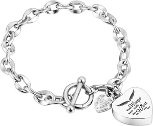 XIUDA Urn Bracelet for Ashes Cremation Bracelet Ashes Bracelet Heart Locket Hold - Picture 1 of 12