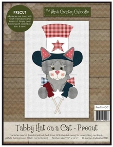 Kit prefundido de tela Feline Drive SOMBRERO EN UN GATO corte láser julio gato atigrado - Imagen 1 de 4