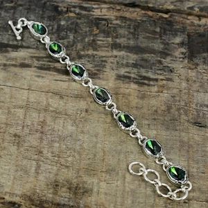 Mystic Topaz Gemstone Electroformed 925 Silver Bracelet For Anniversary Gifts - Picture 1 of 4
