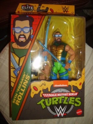 2024 MATTEL~WWE~TMNT~SETH "FREAKIN" ROLLINS~NIP ACT FIG~CON MANOS INTERCAMBIABLES Foto 1 de 3