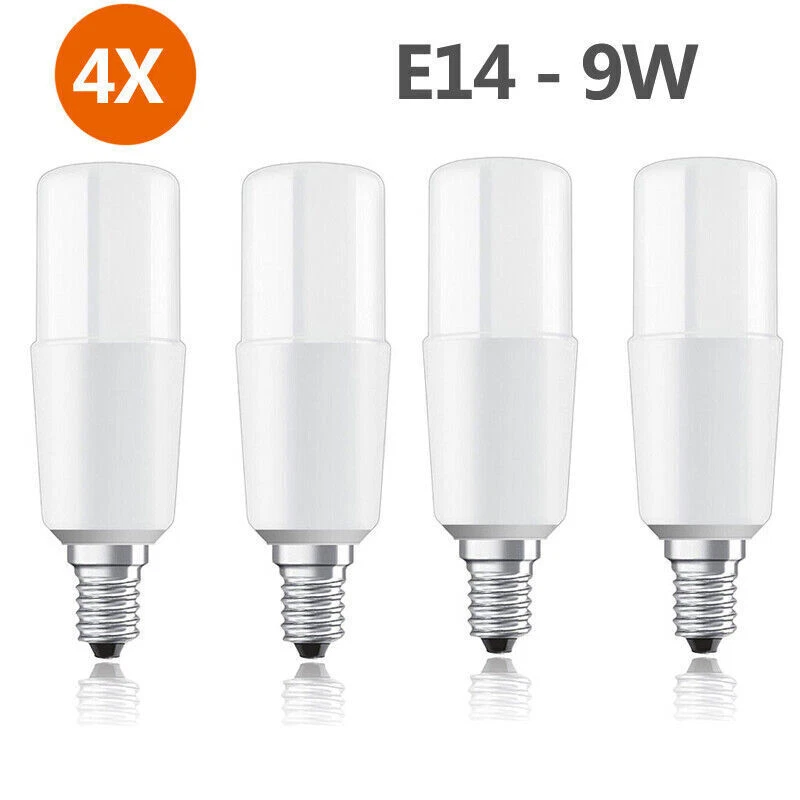 4x T37 9W E14 LED tube bulb Stick Cold white 6500K Daylight - Image 1 of 4