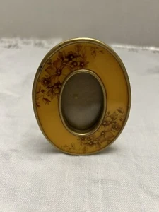 The Bucklers, Inc.Small Enamel Oval Picture Frame 3" x 2.5" with Flowers - Picture 1 of 6