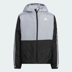 adidas Boys Color Block Insulated Grey Jacket Size M (10/12) - NWT - MSRP$80.00 - Picture 1 of 5