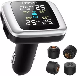 Tire Pressure Monitoring System Wireless TPMS w 4 External Sensors&6 Alarm Modes - Picture 1 of 8
