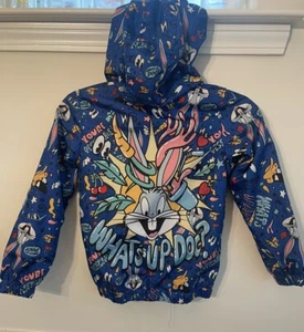 Members Only Looney Tunes Hooded Windbreaker Youth Sz 6 Bugs Bunny What’s Up Doc - Picture 1 of 7