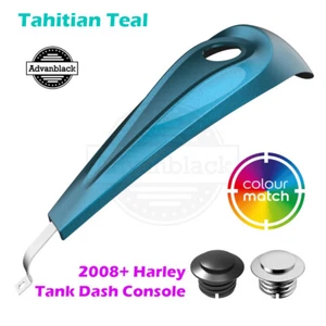 Tahitian Teal Tank Dash Console for Harley 2008+ Electra Road Ultra - Picture 1 of 11