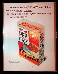 1950s Kellogg's Pep Wheat Flakes "Melba-Toasted" Art Vintage Print Ad - Picture 1 of 1