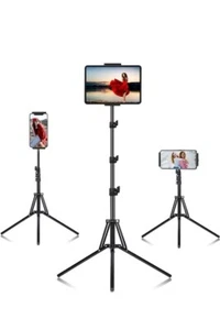 Height Adjustable Tablet Floor Stand Tripod Mount Holder for iPad Mobile Phone - Picture 1 of 4