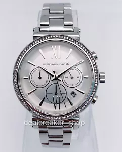Michael Kors MK6575 Sofie Silver Tone Quartz Cristal Ladies Wrist Watch - Picture 1 of 3