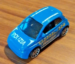 Hot Wheels Fiat 500 Polizia, 1:64 Scale, HW City 50/250 2015, Die Cast, Blue - Picture 1 of 4
