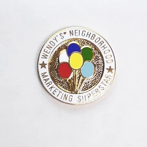 Wendy's Rest Nachbarschaft Marketing Superstar Luftballons Emaille Anstecknadel Vintage 80er - Bild 1 von 4