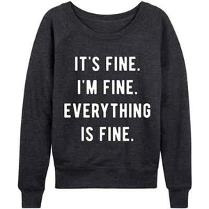 Nuevo sin etiquetas Mensaje Instantáneo Carbón 'Está bien. Pullover holgado I'm Fine, para mujer M - Imagen 1 de 8
