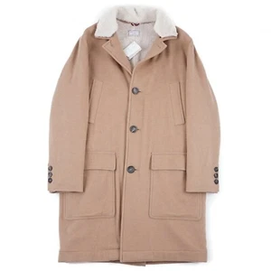 Brunello Cucinelli Oversized Cashmere Coat with Shearling Lining M (Eu 48) NWT - Picture 1 of 12